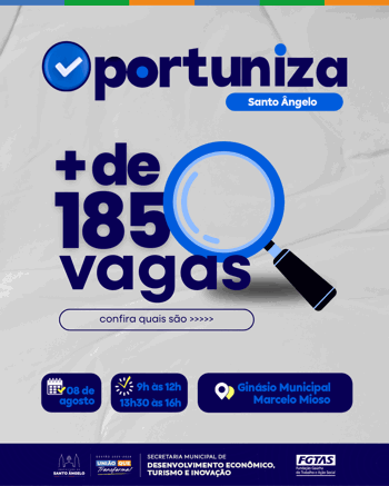 <p>Oportuniza Santo &Acirc;ngelo j&aacute; conta com mais de 185 vagas de emprego cadastradas</p>