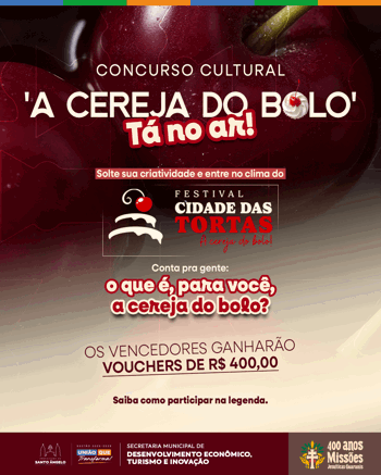 <p>Concurso cultural &ldquo;A Cereja do Bolo&rdquo; vai premiar v&iacute;deos criativos durante o Festival Cidade das Tortas</p>