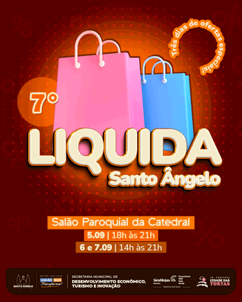 <p>7&ordf; edi&ccedil;&atilde;o do Liquida Santo &Acirc;ngelo inicia nesta sexta-feira (5)</p>
