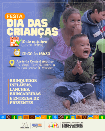 <p>Santo &Acirc;ngelo promove Festa de Dia das Crian&ccedil;as no dia 10 de outubro</p>