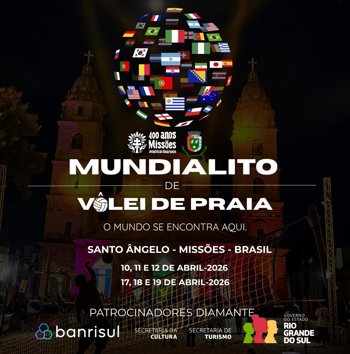<span style="font-size: 10pt;">Santo &Acirc;ngelo recebe Mundialito de V&ocirc;lei de Praia com atletas de cinco pa&iacute;ses e 16 estados</span>