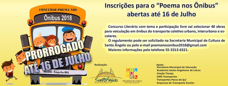 Inscrições do Concurso Poema nos Ônibus seguem até a segunda-feira, 16