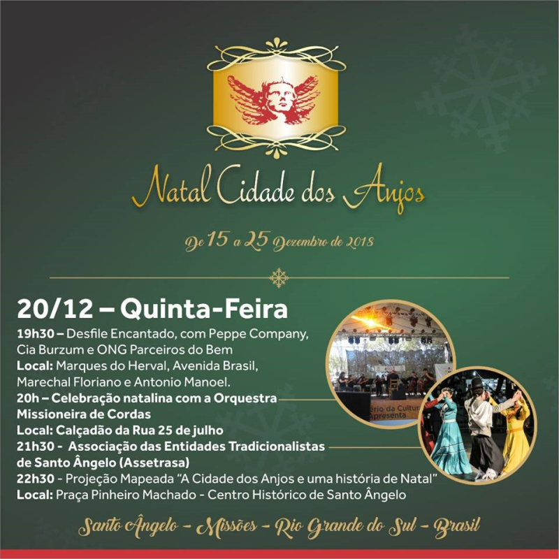 Confira a programação do Natal Cidade dos Anjos desta quinta-feira (20)