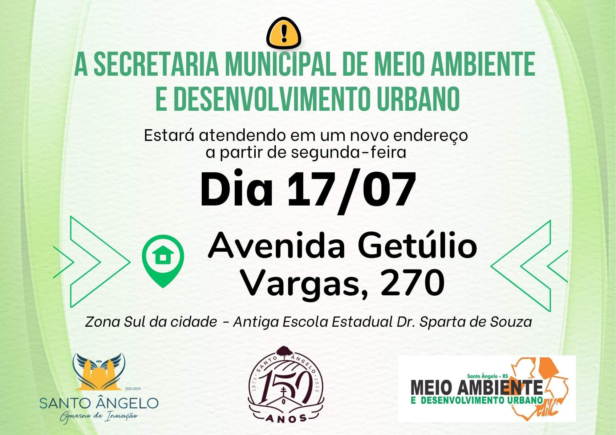 Secretaria de Meio Ambiente vai mudar de endereço a partir de segunda-feira
