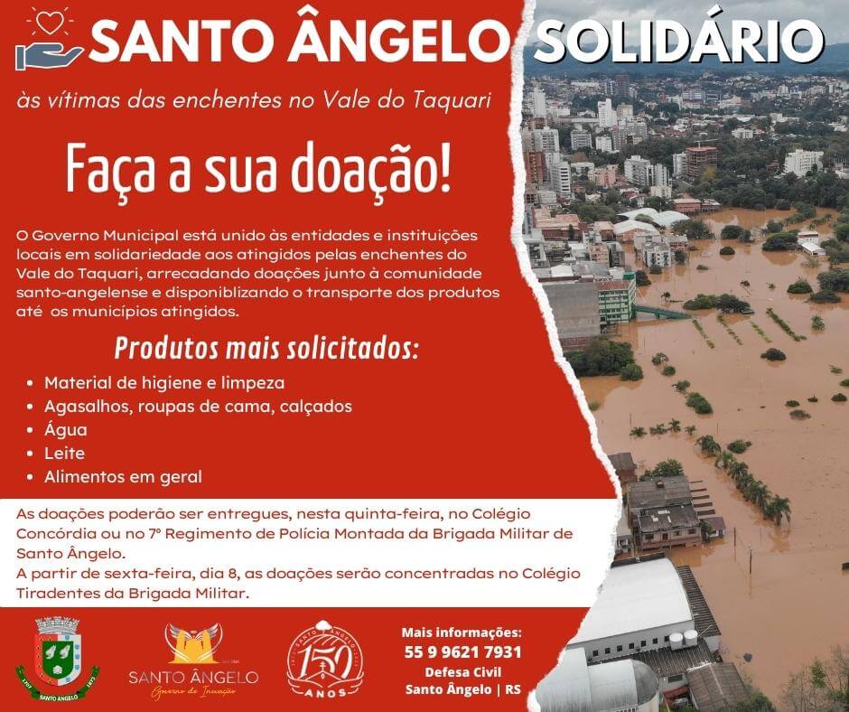 Santo Ângelo engajado no auxílio às vítimas das enchentes