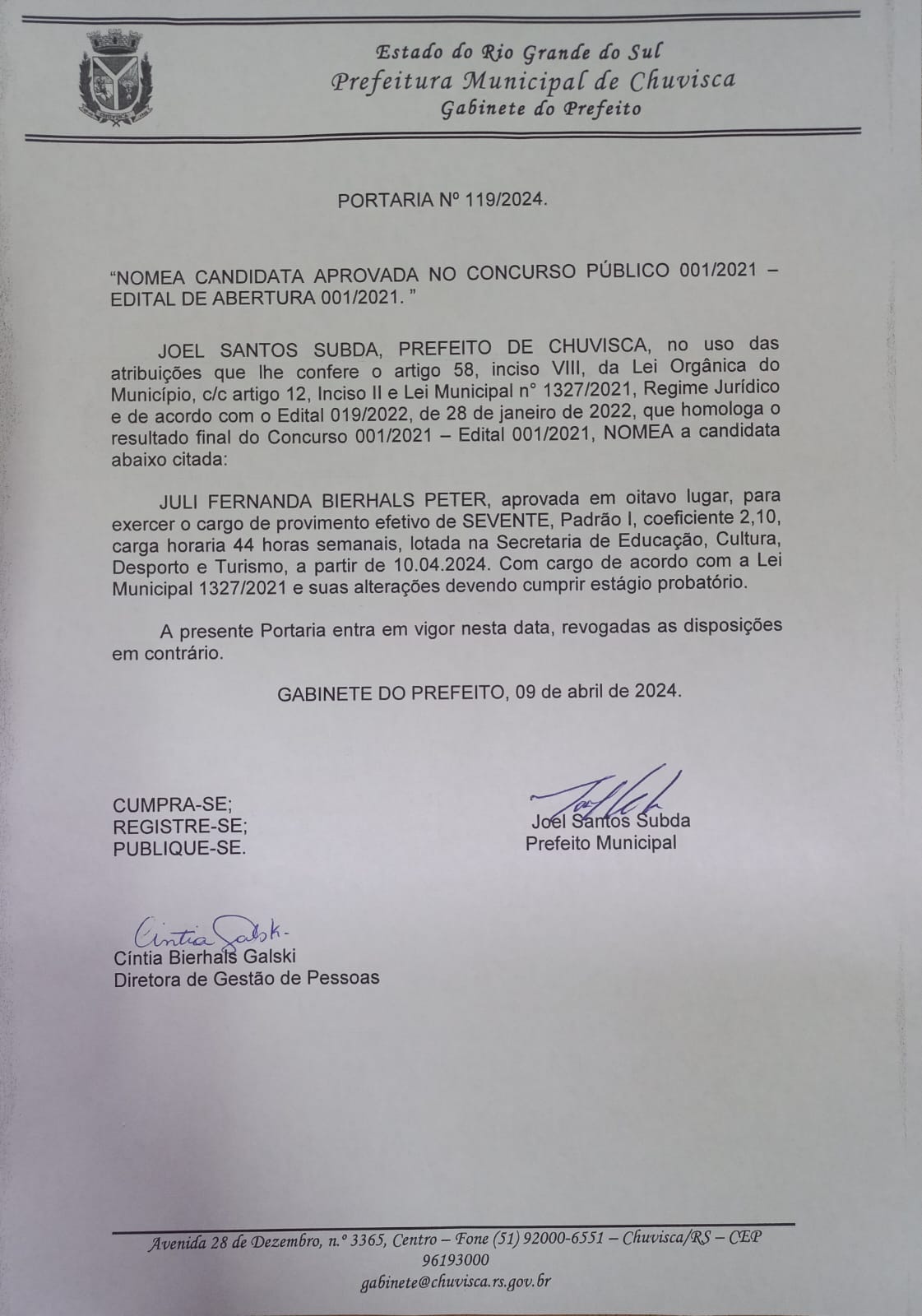<p>Convoca&ccedil;&atilde;o Concurso P&uacute;blico 001/2021.</p>