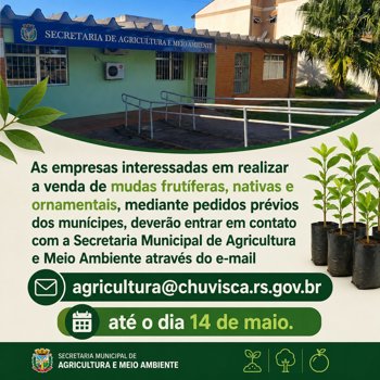 &nbsp;<br />Secretaria de Agricultura e Meio Ambiente informa: