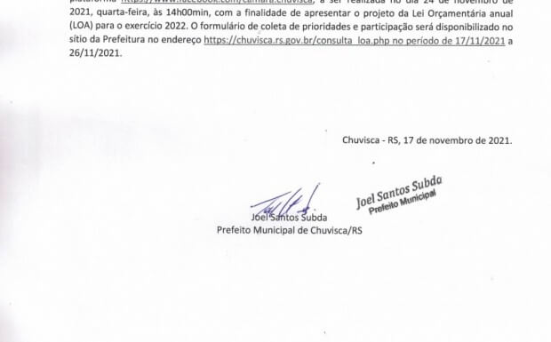 AVISO DE AUDIÊNCIA PÚBLICA