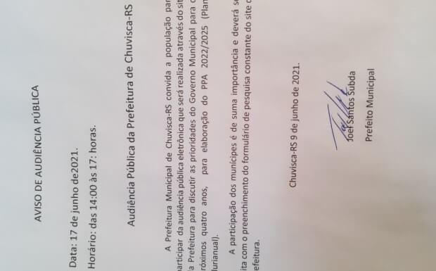 aviso audiência publica