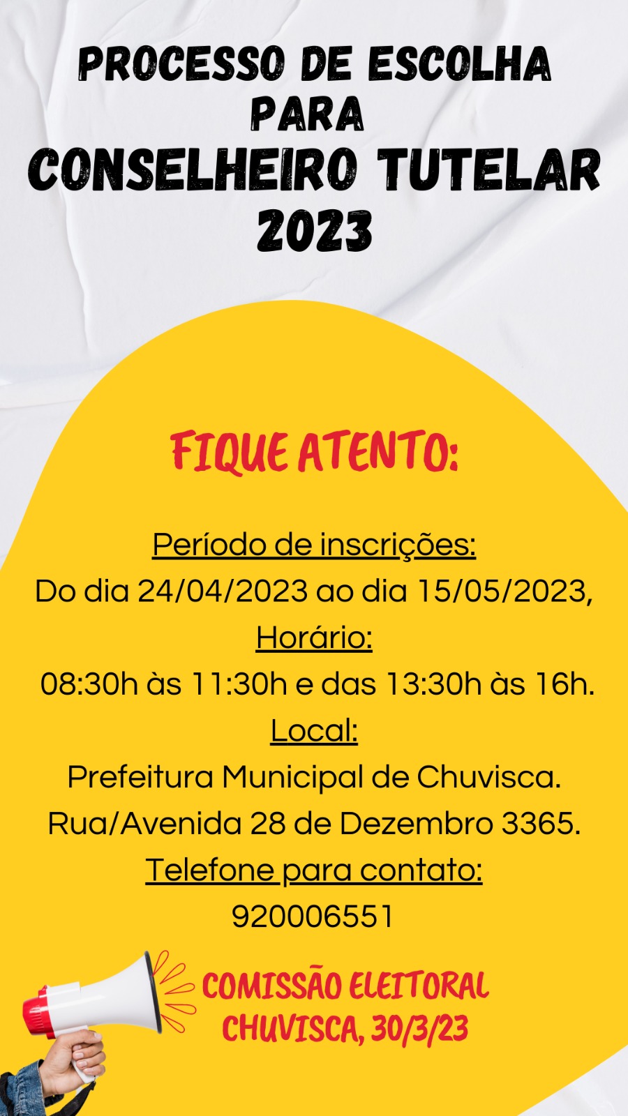 PROCESSO ESCOLHA DO CONSELHEIRO TUTELAR 2023