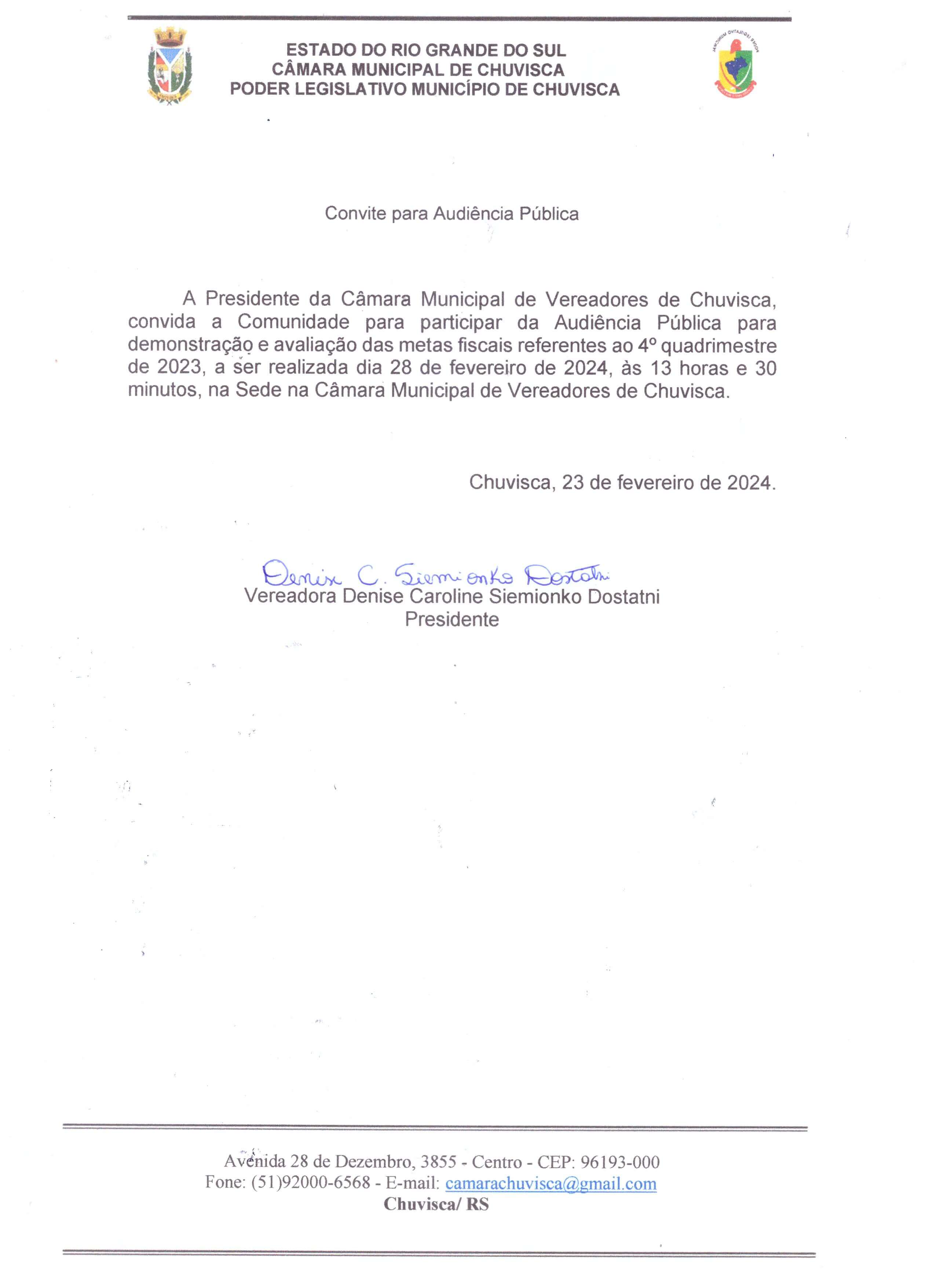 Convite para Audiência Pública