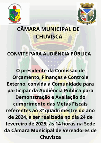<p>Convite para Audi&ecirc;ncia P&uacute;blica</p>