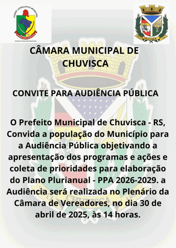 <p>Convite para Audi&ecirc;ncia P&uacute;blica</p>