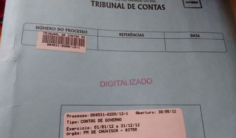 PROCESSO DE CONTAS 2012