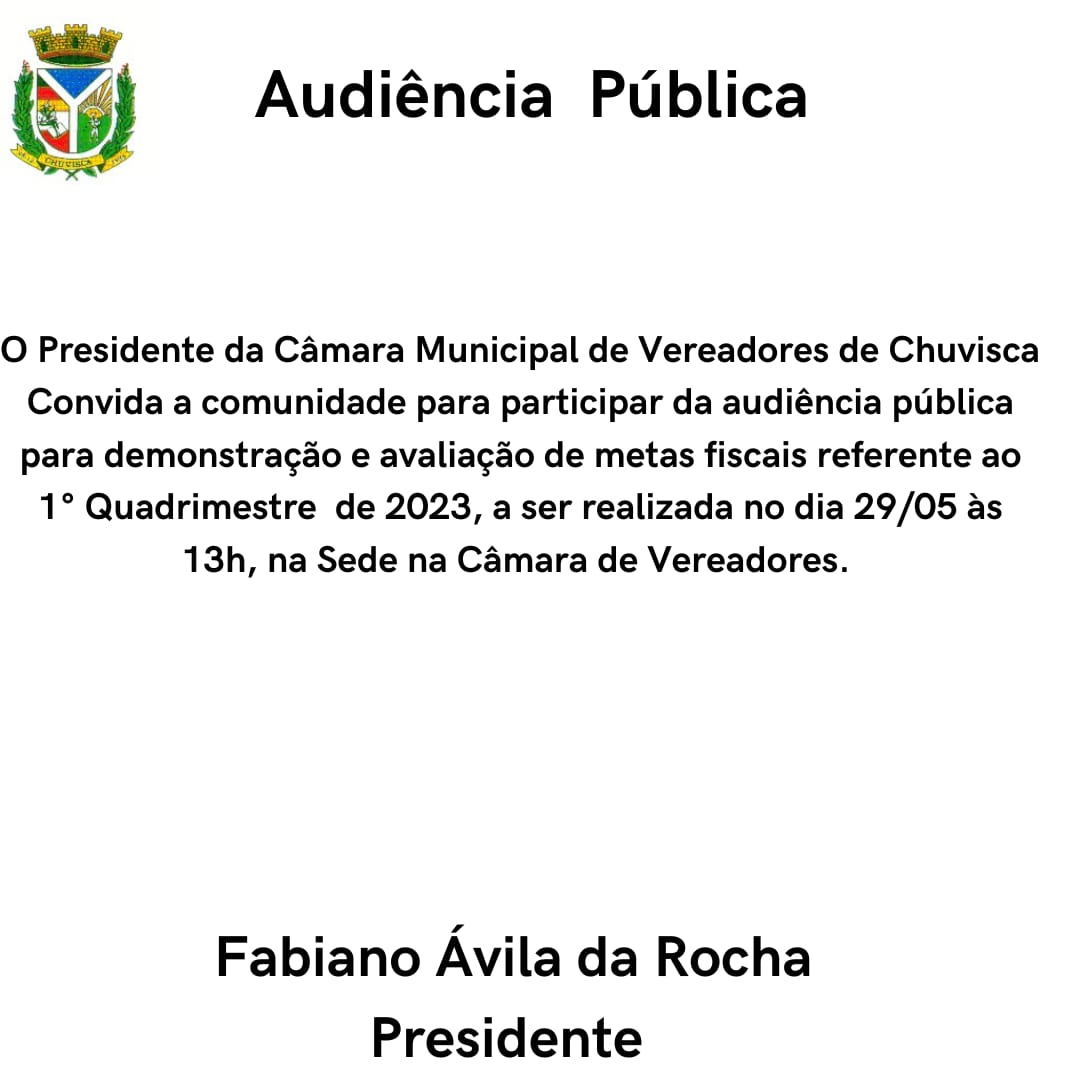 Convite para Audiência Pública.