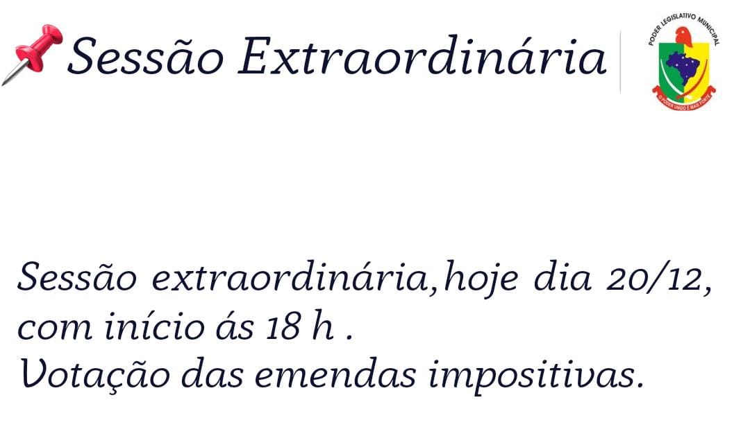 SESSÃO EXTRAORDIÁRIA