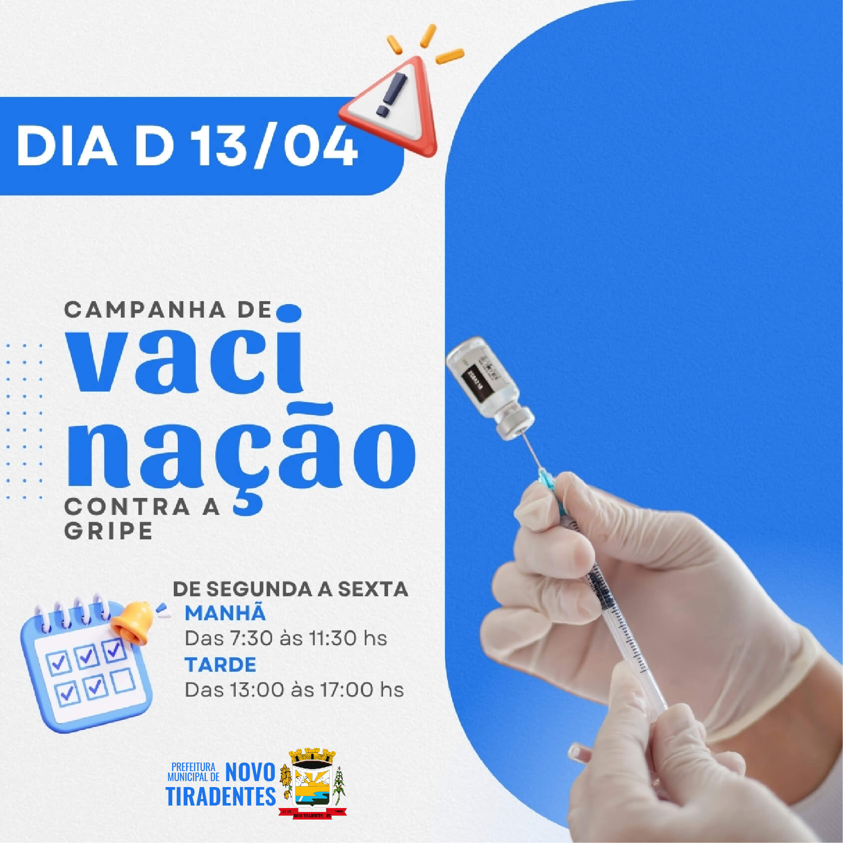 VACINAÇÃO CONTRA A GRIPE PODE SER REALIZADA NA UBS DE NOVO TIRADENTES