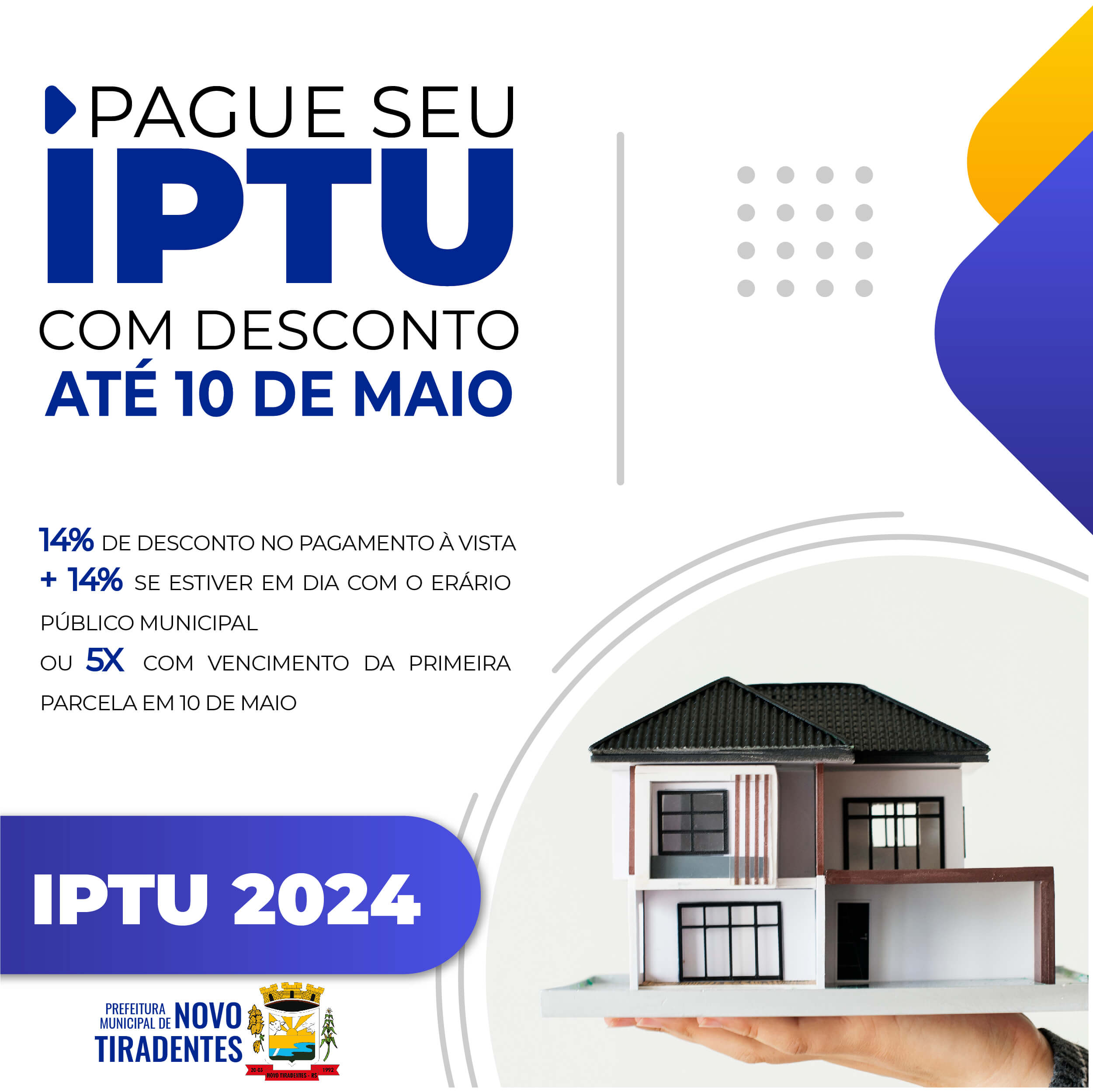 <p><span style="font-size: 14pt;"><strong>IPTU 2024 J&Aacute; PODE SER PAGO COM DESCONTO</strong></span></p>