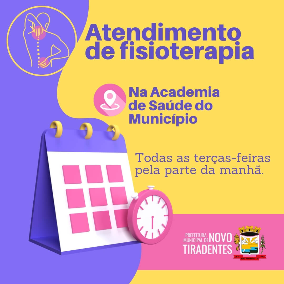 ACADEMIA DE SAÚDE DE NOVO TIRADENTES TERÁ ATENDIMENTO DE FISIOTERAPIA