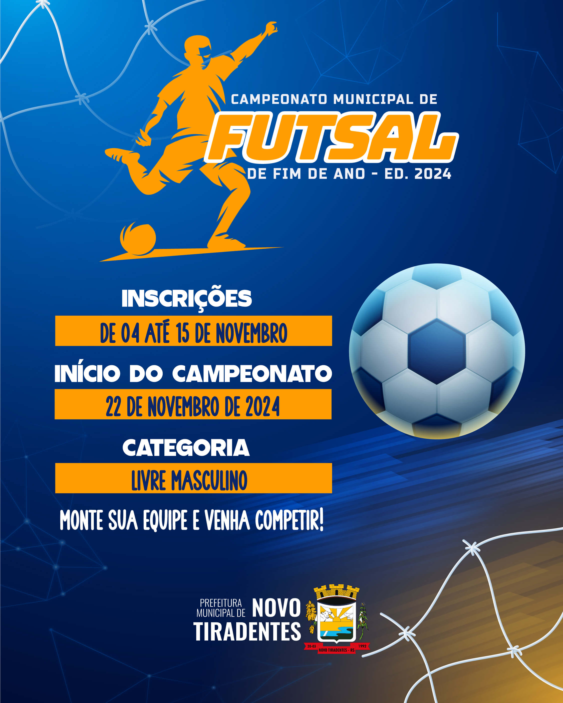 <p><strong><span style="font-family: verdana, geneva, sans-serif; font-size: 12pt;">CAMPEONATO MUNICIPAL DE FUTSAL DE FIM DE ANO EM NOVO TIRADENTES</span></strong></p>