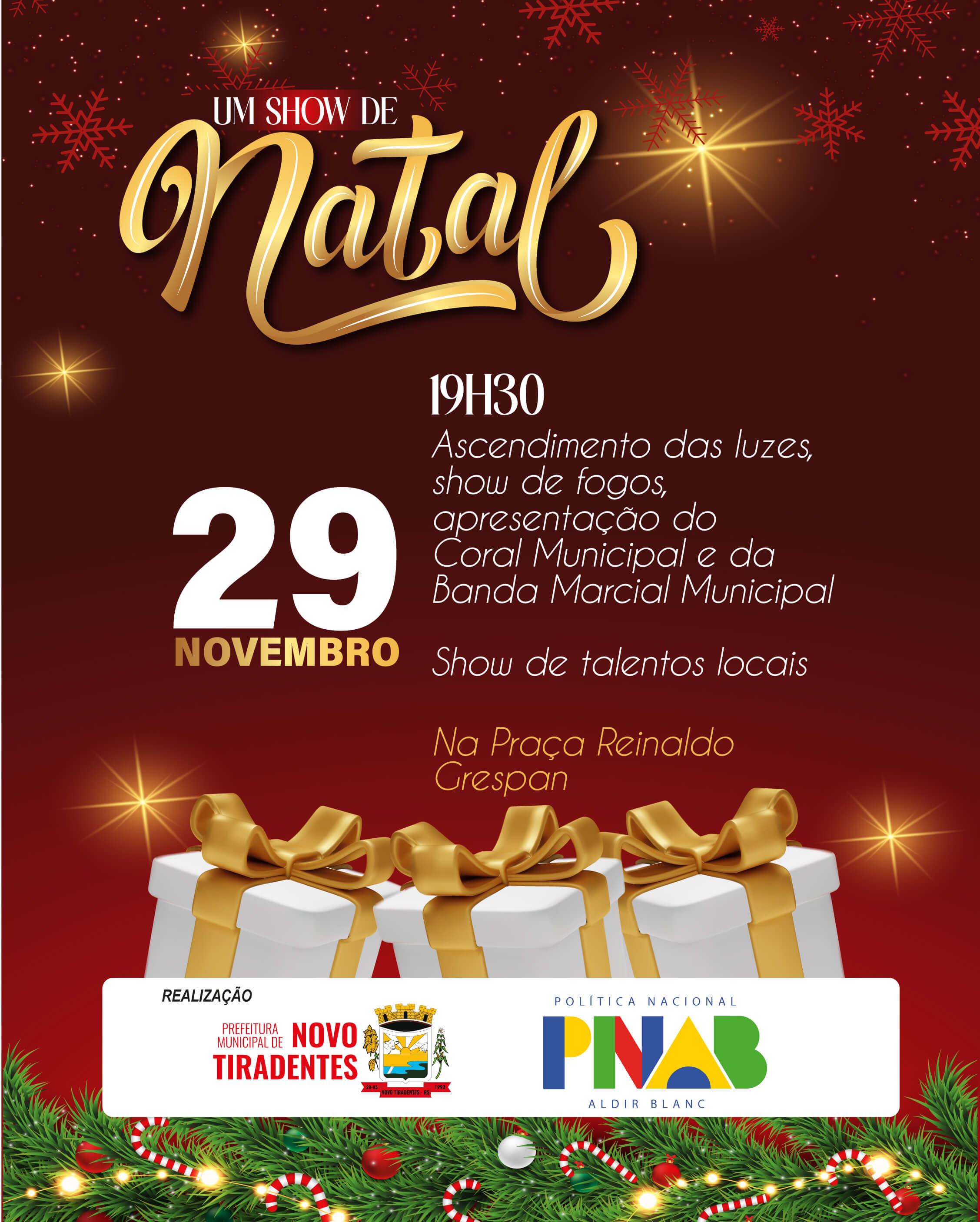 <p><strong><span style="font-family: verdana, geneva, sans-serif; font-size: 12pt;">NOVO TIRADENTES D&Aacute; IN&Iacute;CIO &Agrave;S CELEBRA&Ccedil;&Otilde;ES NATALINAS COM O EVENTO &ldquo;UM SHOW DE NATAL&rdquo;</span></strong></p>
