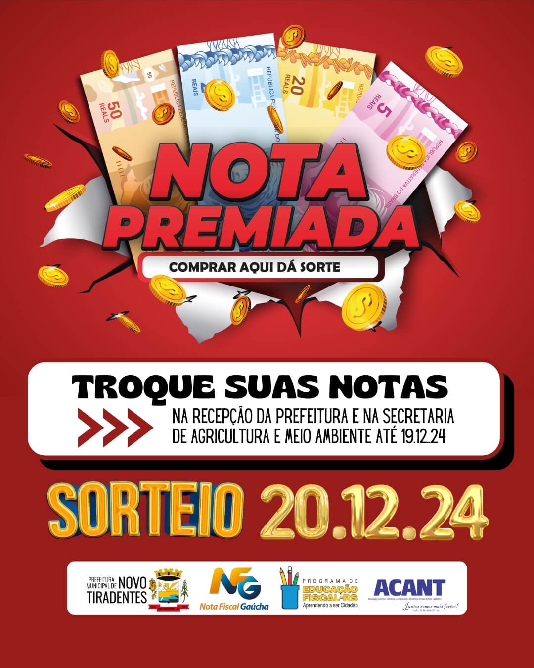 <p><strong><span style="font-family: verdana, geneva, sans-serif; font-size: 12pt;">&Uacute;LTIMOS DIAS PARA PARTICIPAR DA CAMPANHA NOTA PREMIADA DE NOVO TIRADENTES!</span></strong></p>