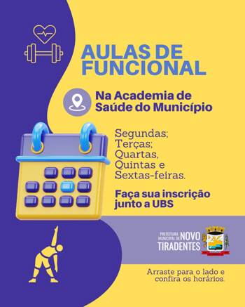 <p><strong><span style="font-family: verdana, geneva, sans-serif; font-size: 12pt;">AULAS DE FUNCIONAL RETORNAM COM PROGRAMA&Ccedil;&Atilde;O COMPLETA EM NOVO TIRADENTES</span></strong></p>