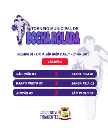 <p><span style="font-family: verdana, geneva, sans-serif; font-size: 12pt;"><strong>QUARTA RODADA DO TORNEIO MUNICIPAL DE BOCHA ROLADA ACONTECE NESTE S&Aacute;BADO EM NOVO TIRADENTES</strong></span></p>