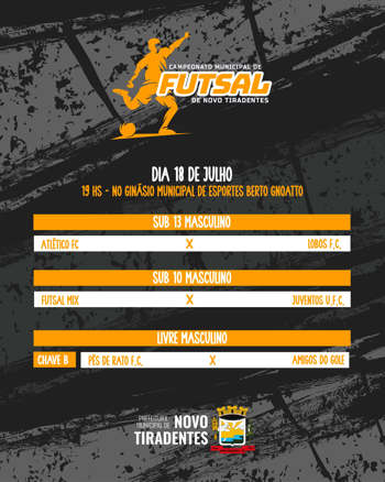 <p><span style="font-family: verdana, geneva, sans-serif; font-size: 12pt;"><strong>CAMPEONATO MUNICIPAL DE FUTSAL SEGUE COM MAIS UMA RODADA NESTA SEXTA-FEIRA, 18 DE JULHO</strong></span></p>
