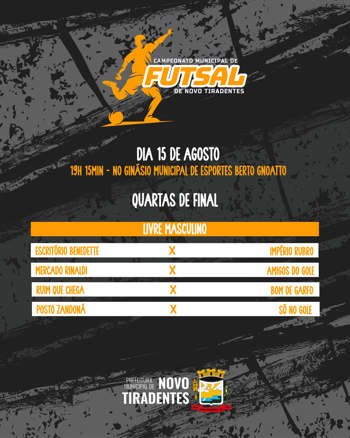 <p><span style="font-family: verdana, geneva, sans-serif; font-size: 12pt;"><strong>QUARTAS DE FINAL DO CAMPEONATO MUNICIPAL DE FUTSAL ACONTECEM NESTA SEXTA-FEIRA</strong></span></p>