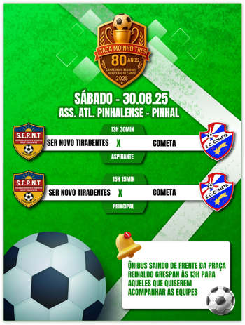 <p><span style="font-family: verdana, geneva, sans-serif; font-size: 12pt;"><strong>SER NOVO TIRADENTES DISPUTA A 3&ordf; RODADA DO CAMPEONATO REGIONAL NESTE S&Aacute;BADO</strong></span></p>