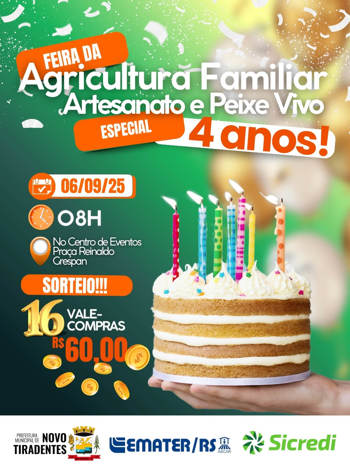 <p><span style="font-family: verdana, geneva, sans-serif; font-size: 12pt;"><strong>FEIRA DA AGRICULTURA FAMILIAR DE NOVO TIRADENTES CELEBRA 4 ANOS COM EDI&Ccedil;&Atilde;O ESPECIAL NESTE S&Aacute;BADO</strong></span></p>