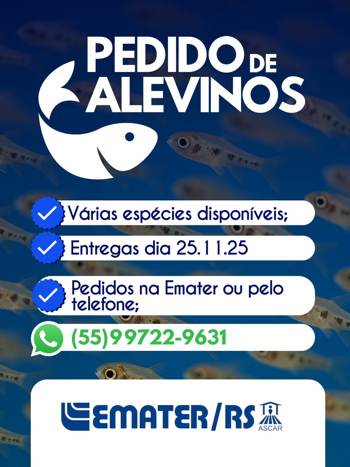 <p><span style="font-family: verdana, geneva, sans-serif; font-size: 12pt;"><strong>EMATER DE NOVO TIRADENTES RECEBE PEDIDOS DE ALEVINOS</strong></span></p>