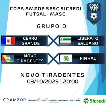 <p><span style="font-family: verdana, geneva, sans-serif; font-size: 12pt;"><strong>COPA AMZOP SESC SICREDI DE FUTSAL TEM RODADA EM NOVO TIRADENTES NESTA SEXTA-FEIRA</strong></span></p>