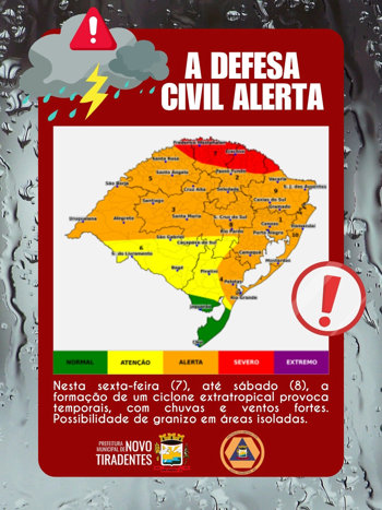 <p><span style="font-size: 12pt; font-family: verdana, geneva, sans-serif;"><strong>DEFESA CIVIL ALERTA &ndash; CEN&Aacute;RIO METEOROL&Oacute;GICO</strong></span></p>