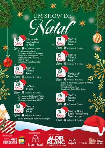 <p><span style="font-family: verdana, geneva, sans-serif; font-size: 12pt;"><strong>UM SHOW DE NATAL ENCANTA NOVO TIRADENTES COM PROGRAMA&Ccedil;&Atilde;O ESPECIAL</strong></span></p>