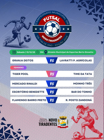 <p><span style="font-family: verdana, geneva, sans-serif; font-size: 12pt;"><strong>RODADA DECISIVA DO CAMPEONATO MUNICIPAL DE FUTSAL ACONTECE NESTE S&Aacute;BADO, 13 DE DEZEMBRO</strong></span></p>
