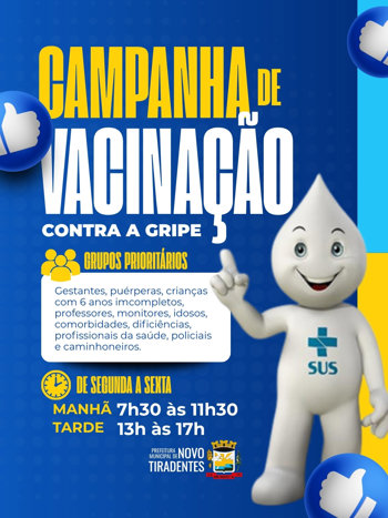 <span style="font-family: 'arial black', sans-serif; font-size: 12pt;">NOVO TIRADENTES REALIZA CAMPANHA DE VACINA&Ccedil;&Atilde;O CONTRA A GRIPE PARA GRUPOS PRIORIT&Aacute;RIOS</span>