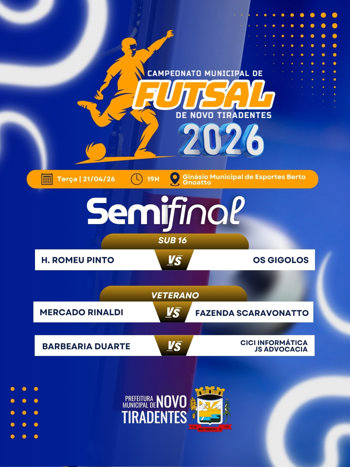 <span style="font-family: 'arial black', sans-serif; font-size: 12pt;">SEMIFINAIS DO CAMPEONATO MUNICIPAL DE FUTSAL 2026 ACONTECEM HOJE</span>