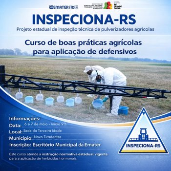 <span style="font-family: 'arial black', sans-serif; font-size: 12pt;">NOVO TIRADENTES SEDIA CURSO SOBRE BOAS PR&Aacute;TICAS NA APLICA&Ccedil;&Atilde;O DE DEFENSIVOS AGR&Iacute;COLAS</span>