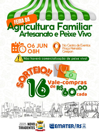 <span style="font-family: 'arial black', sans-serif; font-size: 12pt;">FEIRA DA AGRICULTURA FAMILIAR E ARTESANATO ACONTECE NO DIA 06 DE JUNHO EM NOVO TIRADENTES</span>
