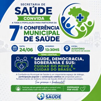 <span style="font-family: 'arial black', sans-serif; font-size: 12pt;">7&ordf; CONFER&Ecirc;NCIA MUNICIPAL DE SA&Uacute;DE SER&Aacute; REALIZADA EM NOVO TIRADENTES</span>