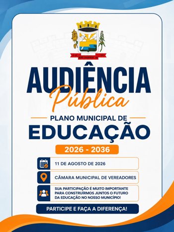 <span style="font-family: 'arial black', sans-serif; font-size: 12pt;">COMUNIDADE &Eacute; CONVIDADA PARA AUDI&Ecirc;NCIA P&Uacute;BLICA SOBRE O PLANO MUNICIPAL DE EDUCA&Ccedil;&Atilde;O 2026&ndash;2036</span>