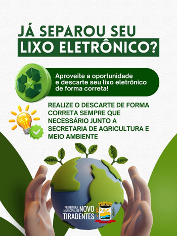 <span style="font-family: 'arial black', sans-serif; font-size: 12pt;">NOVO TIRADENTES MANT&Eacute;M PONTO PERMANENTE PARA DESCARTE DE LIXO ELETR&Ocirc;NICO E INICIA CAMPANHA DE COLETA DE VIDRO</span>