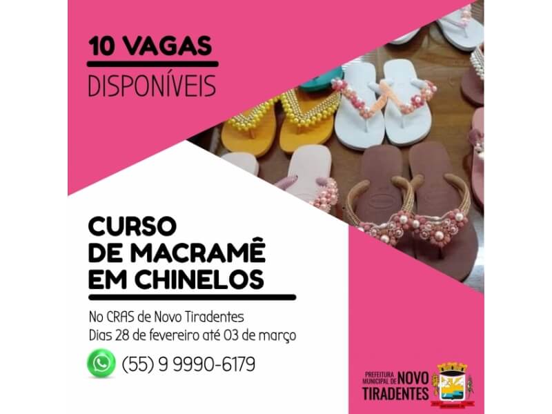 CRAS DE NOVO TIRADENTES DISPONIBILIZA CURSO DE MACRAMÊ EM CHINELO