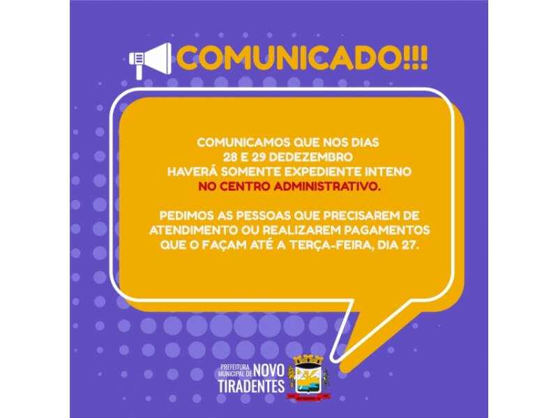 COMUNICADO IMPORTANTE