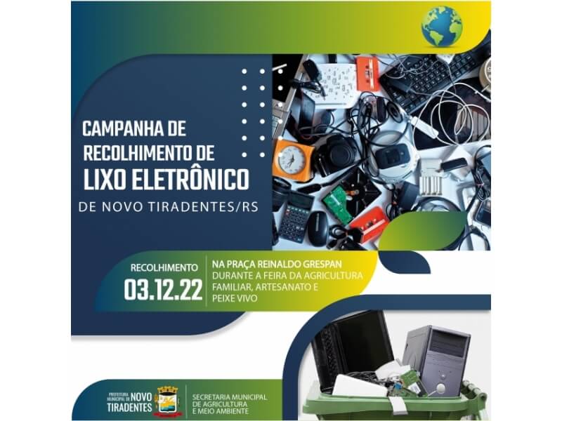 SECRETARIA DE AGRICULTURA E MEIO AMBIENTE REALIZA CAMPANHA DE RECOLHIMENTO DE LIXO ELETRÔNICO