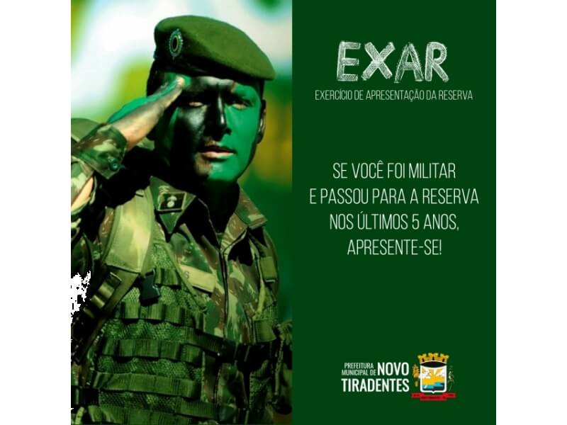 EXERCÍCIO DE APRESENTAÇÃO DA RESERVA SERÁ REALIZADO DE 9 A 16 DE DEZEMBRO  