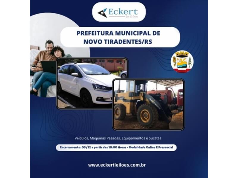 PREFEITURA DE NOVO TIRADENTES REALIZARÁ LEILÃO DE BENS INSERVÍVEIS EM DEZEMBRO