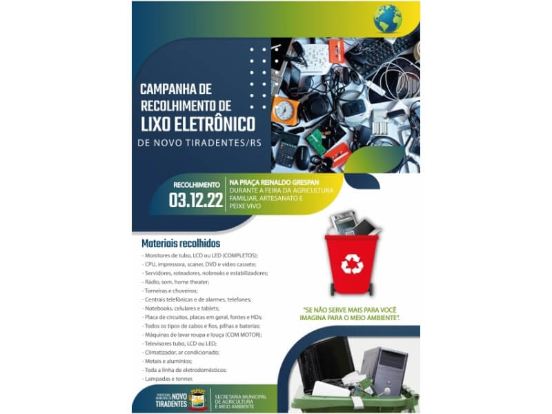 SECRETARIA DE AGRICULTURA E MEIO AMBIENTE LANÇA CAMPANHA DE RECOLHIMENTO DE LIXO ELETRÔNICO